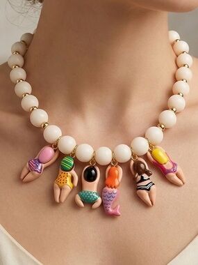 Cute Beach Babes Bikini Girls Necklace